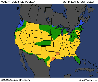 Click to enlarge Pollen Count Map by AccuWeather