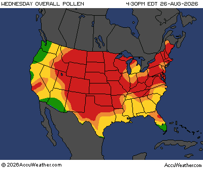 Click to enlarge Pollen Count Map by AccuWeather